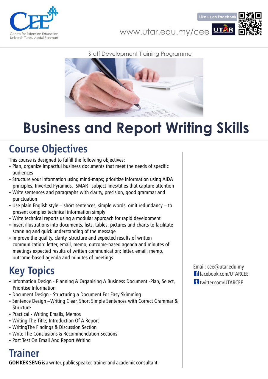Report writing skills course online